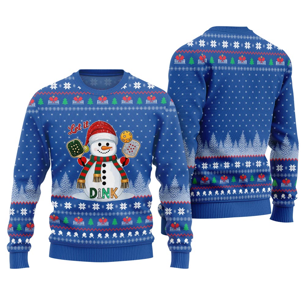 Let It Dink Pickleball Ugly Christmas Sweater