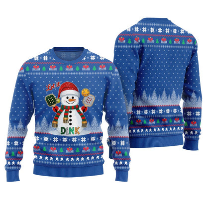 Let It Dink Pickleball Ugly Christmas Sweater
