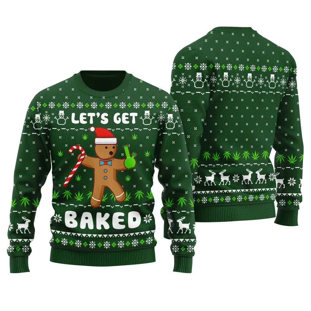 Lets Get Baked Inappropriate Ugly Sweater