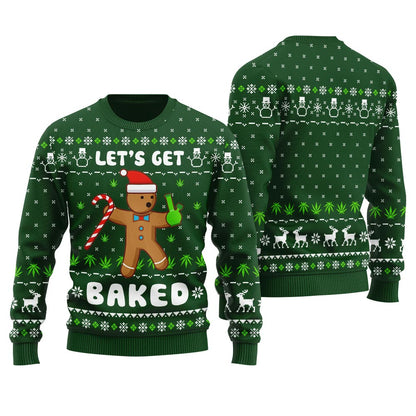 Lets Get Baked Inappropriate Ugly Sweater