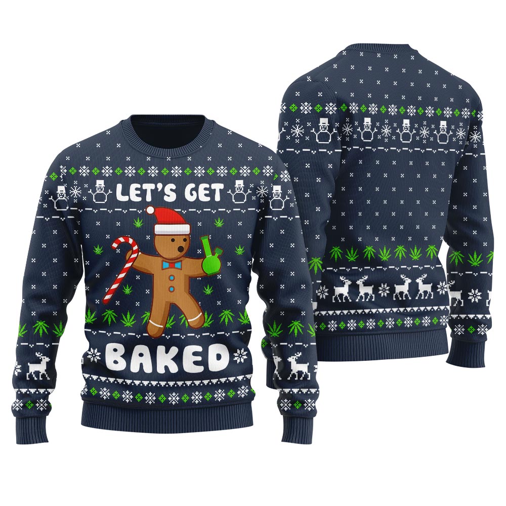 Lets Get Baked Inappropriate Ugly Sweater
