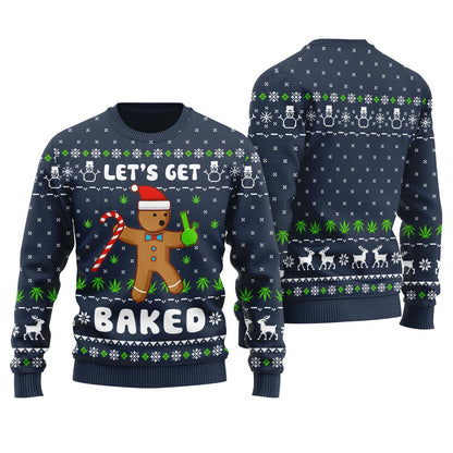 Lets Get Baked Inappropriate Ugly Sweater