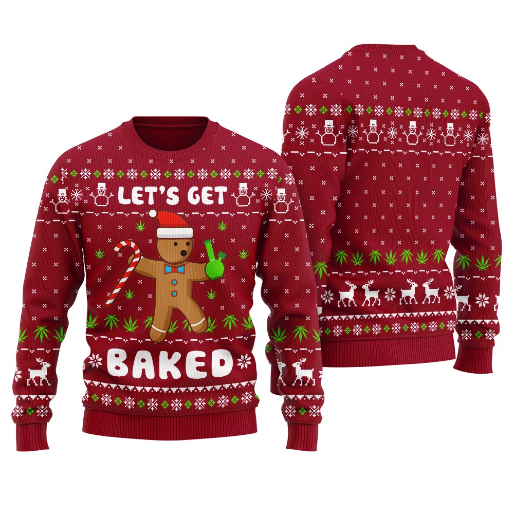 Lets Get Baked Inappropriate Ugly Sweater