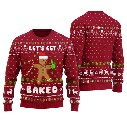 Lets Get Baked Inappropriate Ugly Sweater