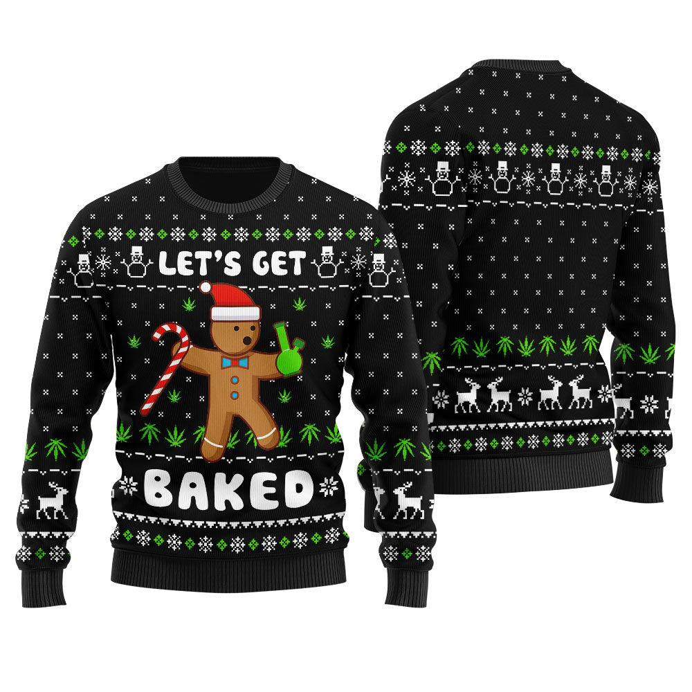 Lets Get Baked Inappropriate Ugly Sweater