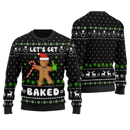 Lets Get Baked Inappropriate Ugly Sweater
