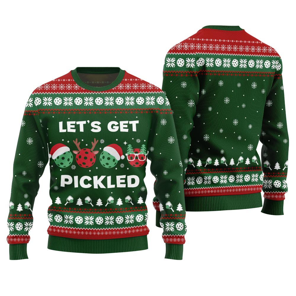 Lets Get Pickled Funny Ugly Christmas Sweater