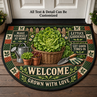 Lettuce Gardener Personalized Half Round Mat | 5To9Vibe