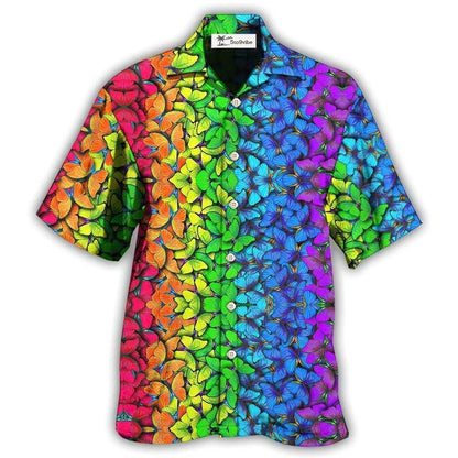 Hawaiian Shirt / Adults / S LGBT Colorful Rainbow Butterfly - Hawaiian Shirt 