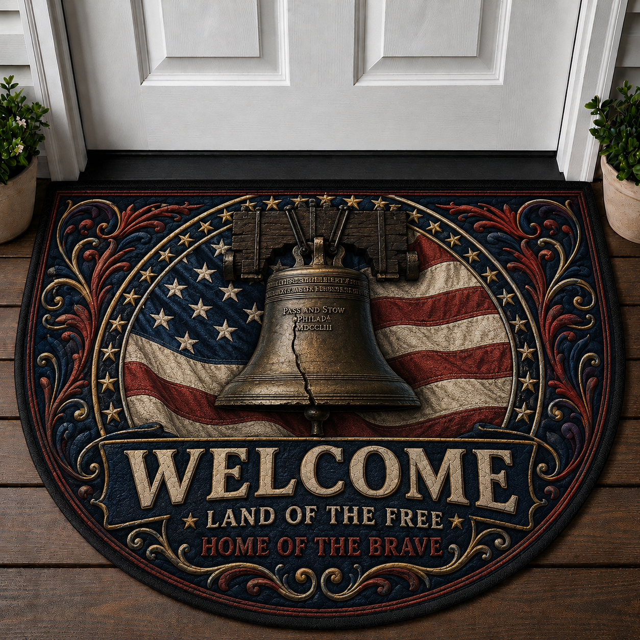 Liberty Bell Welcome Mat - Patriotic American History Doormat - 5to9vibe