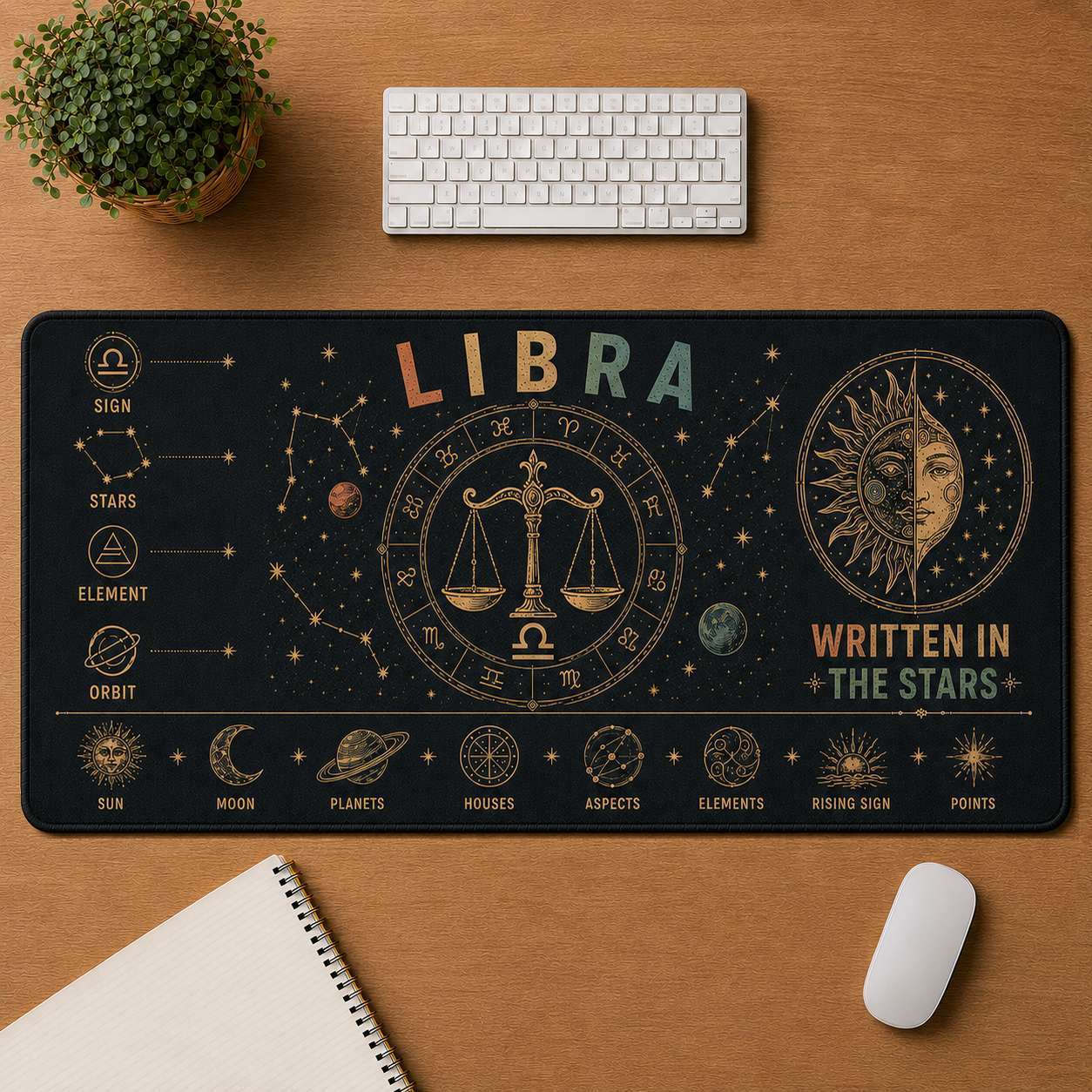 Capricorn Hippie Desk Mat Mouse Pad | 5To9Vibe - Libra style