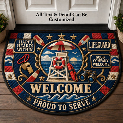 Lifeguard Personalized Half Round Mat | 5To9Vibe
