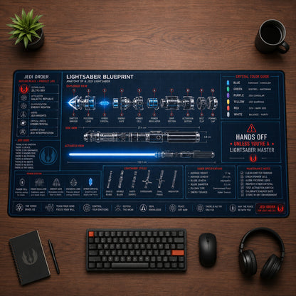 All Star Galaxy BluePrint Desk Mat Mouse Pad Plus Size Trending - 5to9vibe