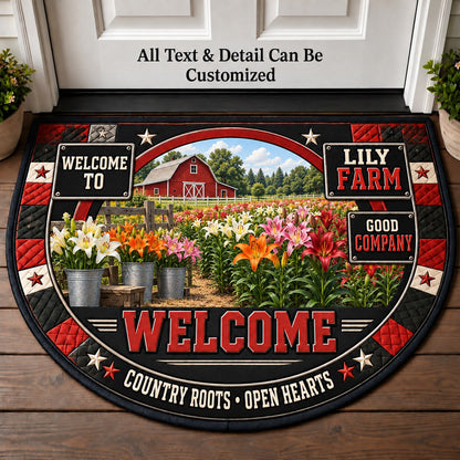 Lily Farm Personalized Half Round Mat | 5To9Vibe