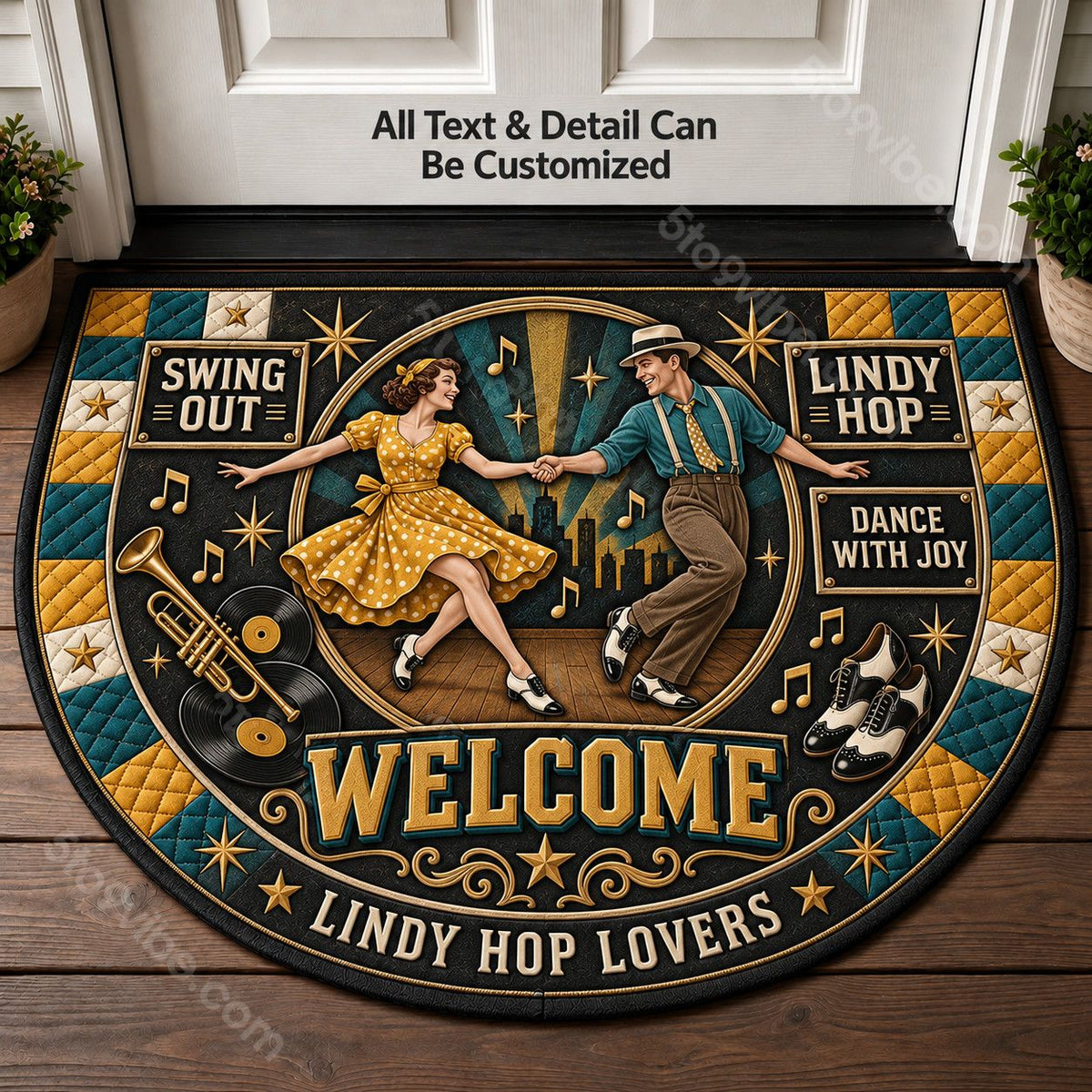 Lindy Hop Personalized Half Round Mat | 5To9Vibe