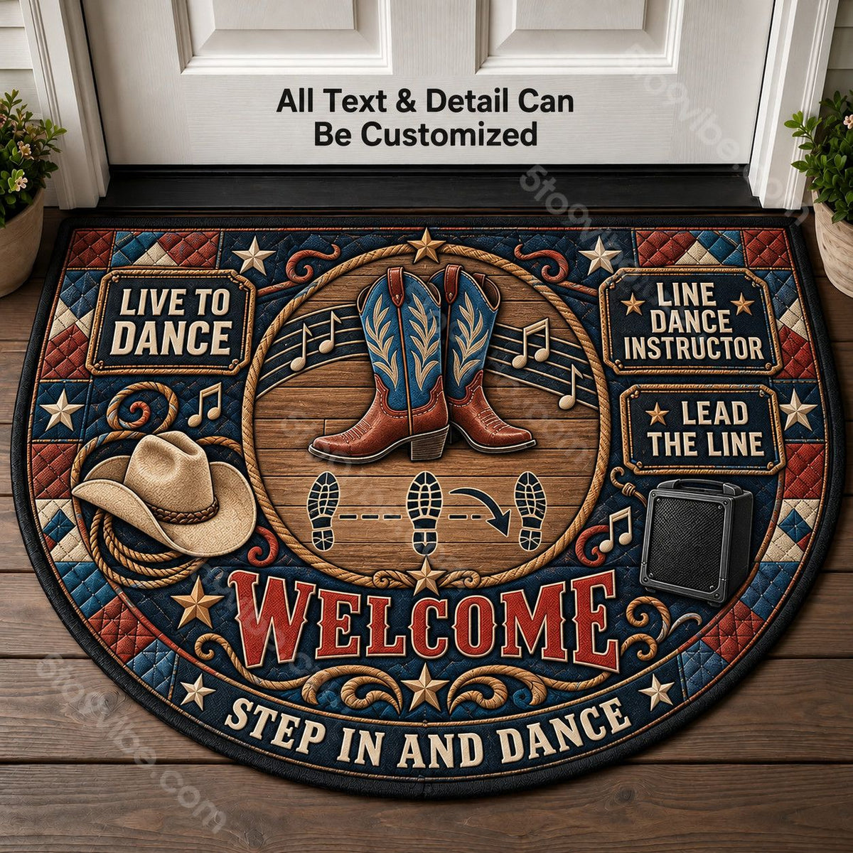 Line Dance Instructor Personalized Half Round Mat | 5To9Vibe