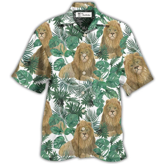 Hawaiian Shirt / Adults / S Lion So Cute Style With Tropical Leaf - Hawaiian Shirt 