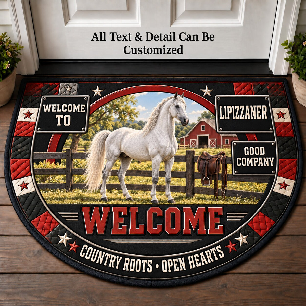 Lipizzaner Personalized Half Round Mat | 5To9Vibe