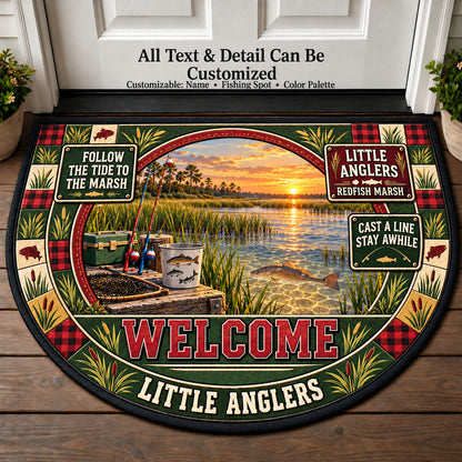 Redfish Marsh - Little Anglers Personalized Half Round Mat | 5To9Vibe