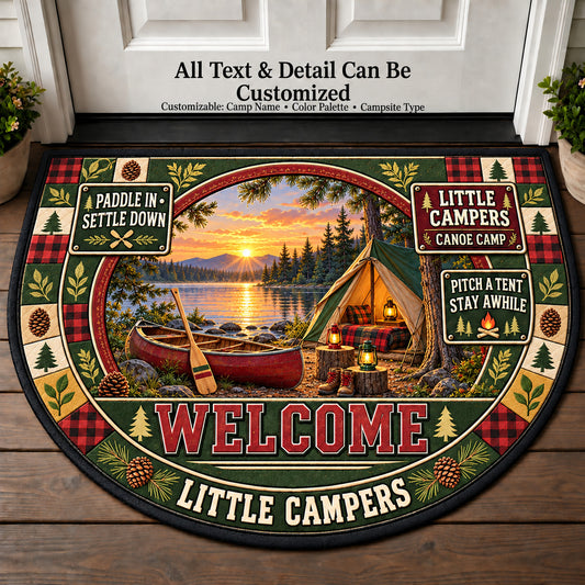 Canoe Camp - Little Campers Personalized Half Round Mat | 5To9Vibe