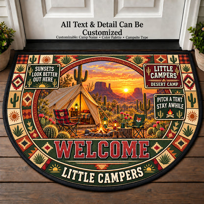 Desert Camp - Little Campers Personalized Half Round Mat | 5To9Vibe