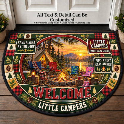 Family Camp Chairs - Little Campers Personalized Half Round Mat | 5To9Vibe