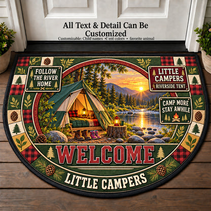Riverside Tent - Little Campers Personalized Half Round Mat | 5To9Vibe