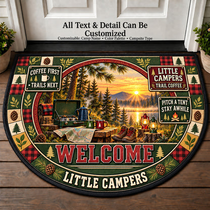 Trail Coffee - Little Campers Personalized Half Round Mat | 5To9Vibe