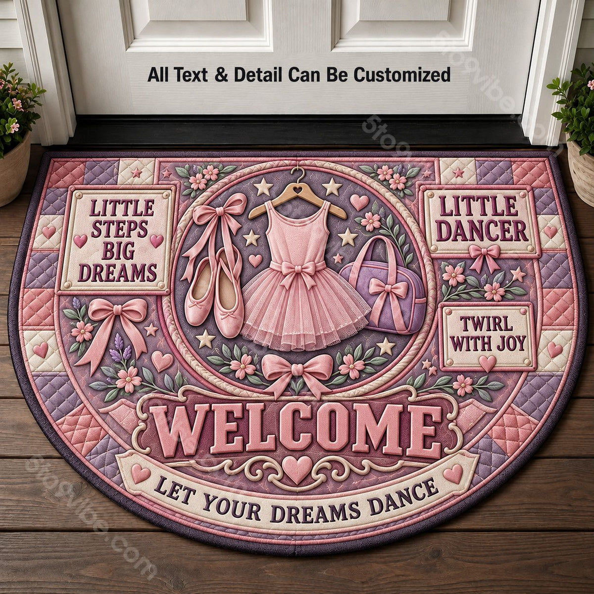 Little Dancer Personalized Half Round Mat | 5To9Vibe