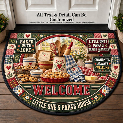 Little One's Papa's Baking Memories Personalized Half Round Mat | 5To9Vibe
