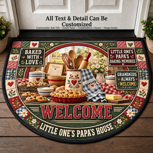 Little One's Papa's Baking Memories Personalized Half Round Mat | 5To9Vibe