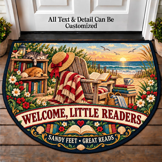 Beach Read - Little Readers Personalized Half Round Mat | 5To9Vibe