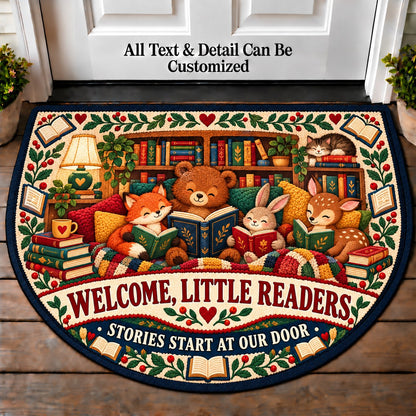Children's Storytime - Little Readers Personalized Half Round Mat | 5To9Vibe