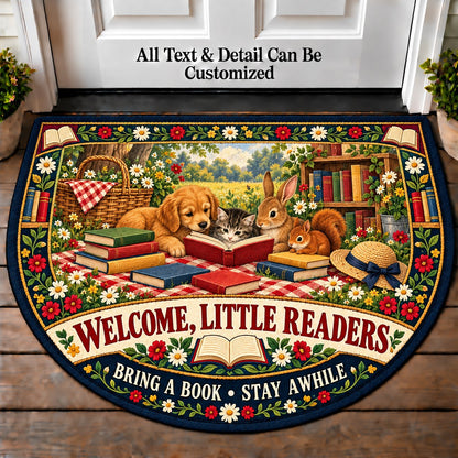 Paperback Picnic - Little Readers Personalized Half Round Mat | 5To9Vibe