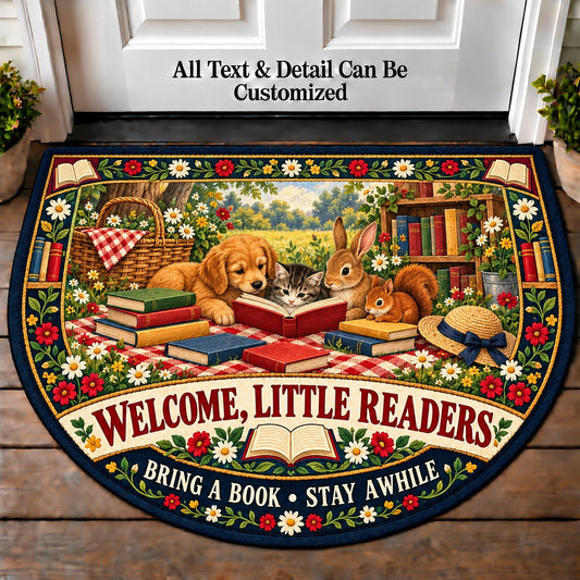 Paperback Picnic - Little Readers Personalized Half Round Mat | 5To9Vibe