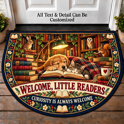 Scholarly Study - Little Readers Personalized Half Round Mat | 5To9Vibe