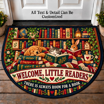 Shelf of Stories - Little Readers Personalized Half Round Mat | 5To9Vibe