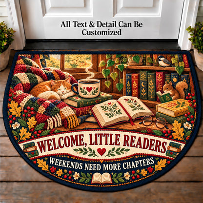 Weekend Chapter - Little Readers Personalized Half Round Mat | 5To9Vibe