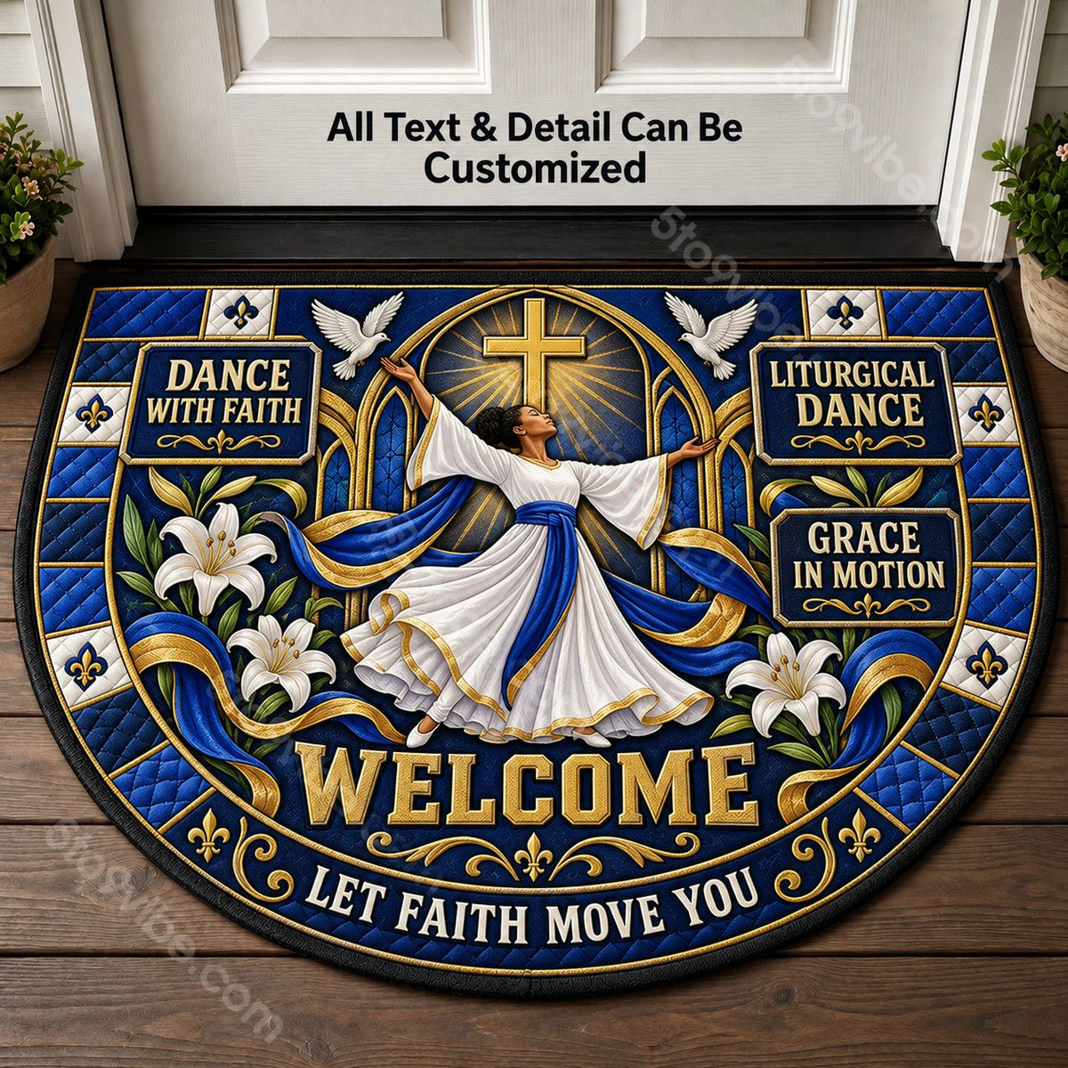 Liturgical Dance Personalized Half Round Mat | 5To9Vibe