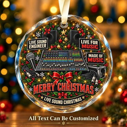 Live Sound Engineer Personalized Glass Ornament | 5To9Vibe