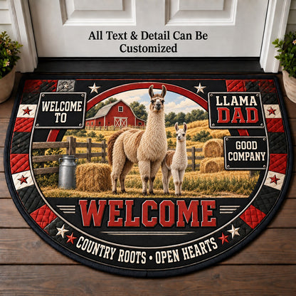 Llama Dad Personalized Half Round Mat | 5To9Vibe