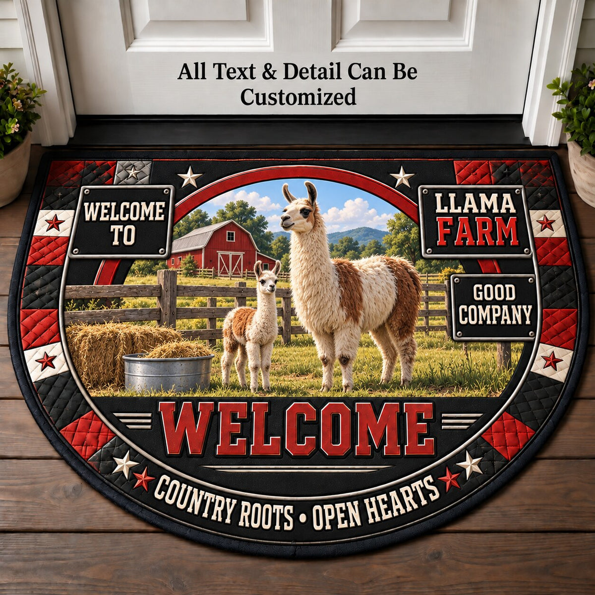 Llama Farm Personalized Half Round Mat | 5To9Vibe