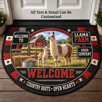 Llama Farm Personalized Half Round Mat | 5To9Vibe