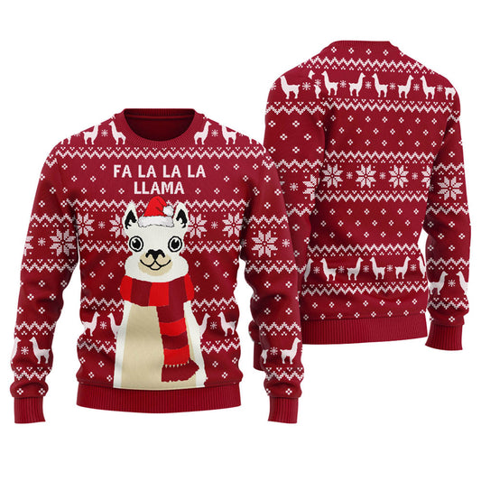 Llama Red Ugly Christmas Sweater - Funny Ugly Christmas Sweater
