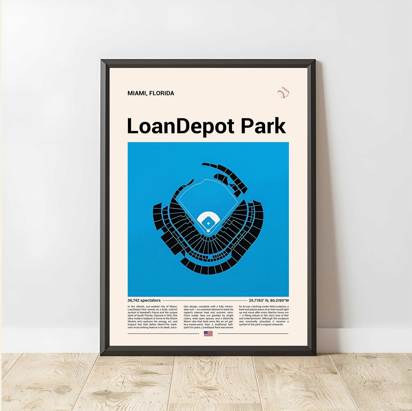 Baseball Stadium Seating Diagram - Vertical Poster - 5to9vibe