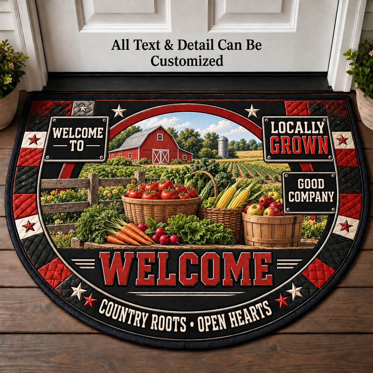 Locally Grown Personalized Half Round Mat | 5To9Vibe