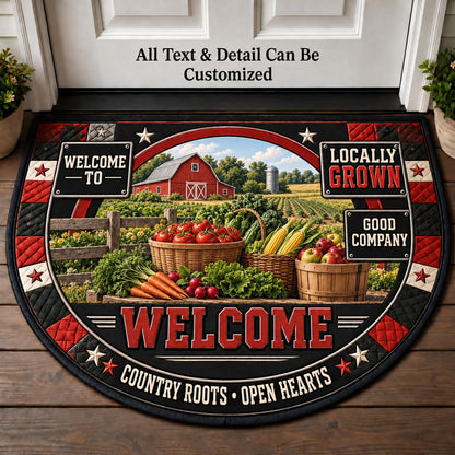 Locally Grown Personalized Half Round Mat | 5To9Vibe