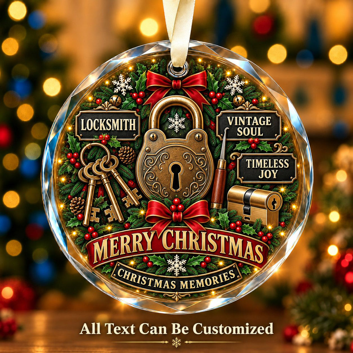Locksmith Personalized Glass Ornament | 5To9Vibe