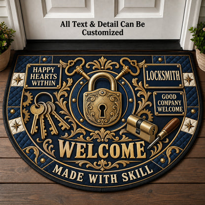 Locksmith Personalized Half Round Mat | 5To9Vibe