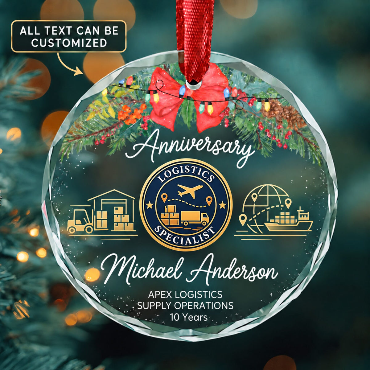 Logisticians Personalized Glass Ornament | 5To9Vibe